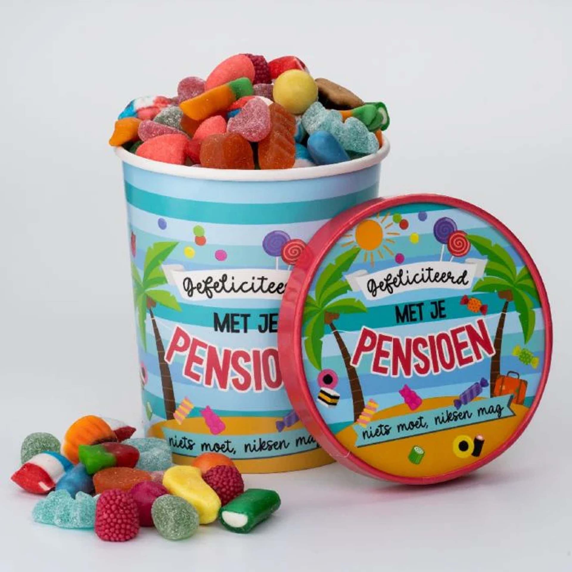 Candy Bucket “Gefeliciteerd met je pensioen”